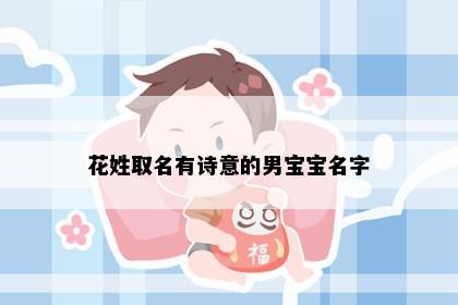 花姓取名有诗意的男宝宝名字