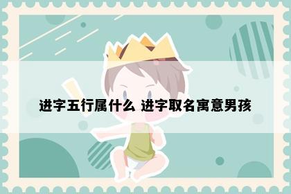 进字五行属什么 进字取名寓意男孩